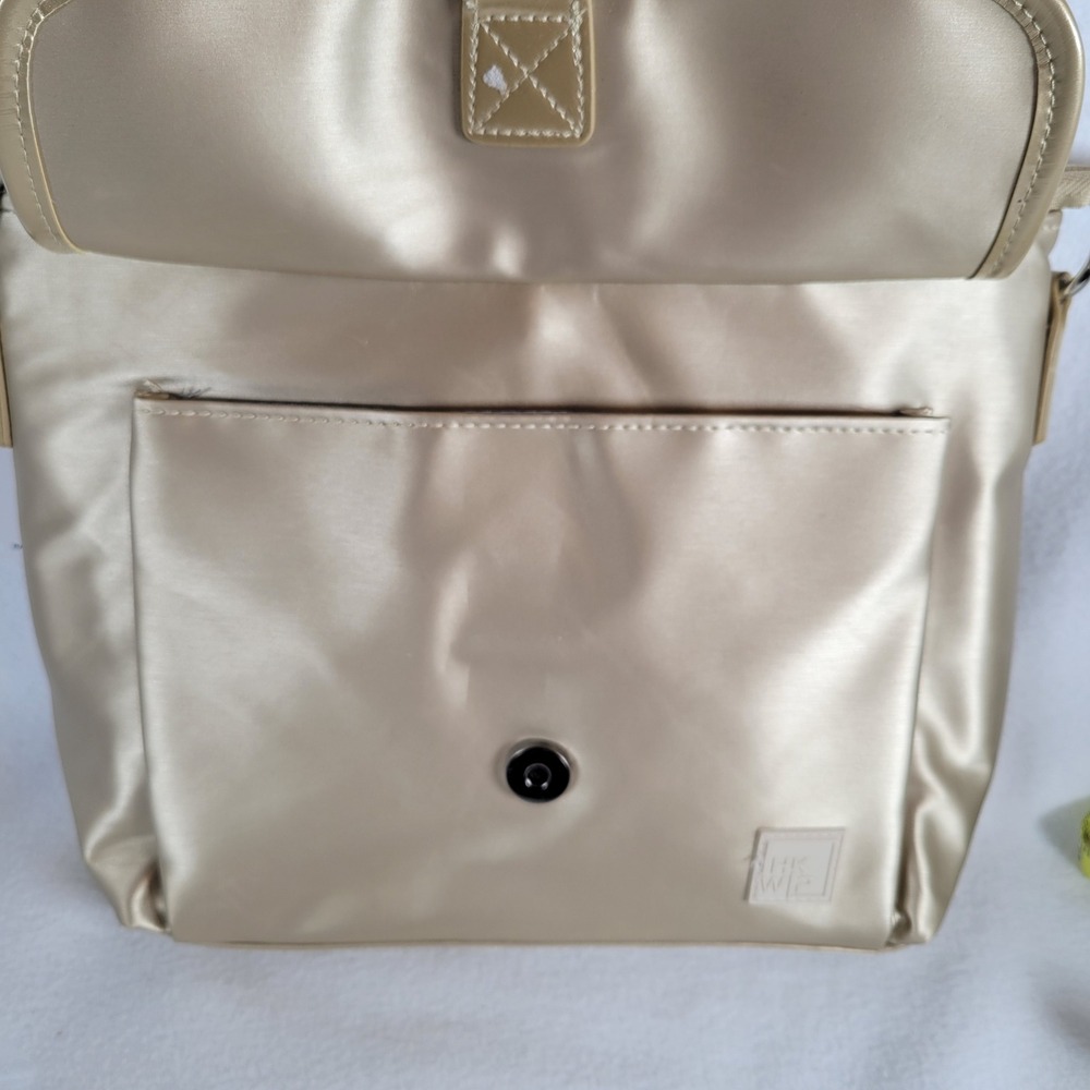 IHKWIP Women Shoulder Bag Convertible Buckle Up Crossbody Medium Gold Size M - Picture 6 of 10